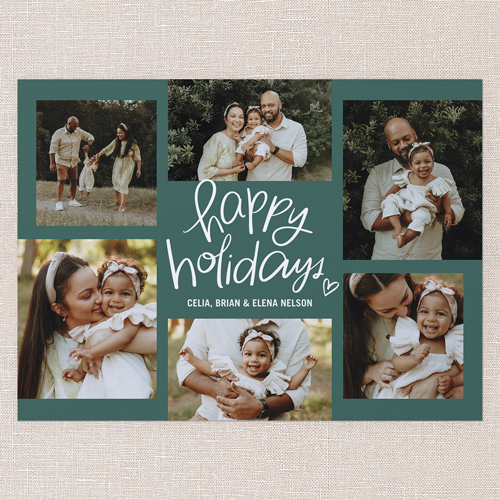 Whimsy Year Holiday Card, Green, 6x8 Flat, Holiday, Signature Smooth Cardstock, Square, Evergreen