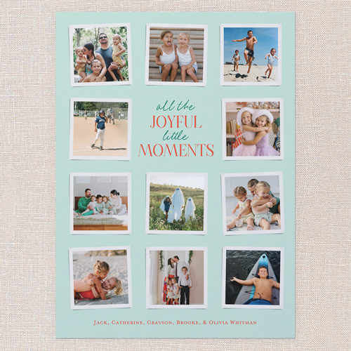 Joyful Highlights Holiday Card, Green, 6x8 Flat, Holiday, Pearl Shimmer Cardstock, Square, Mint