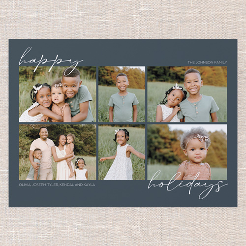 Minimal Greetings Holiday Card, Blue, 6x8 Flat, Holiday, Signature Smooth Cardstock, Square, Wave