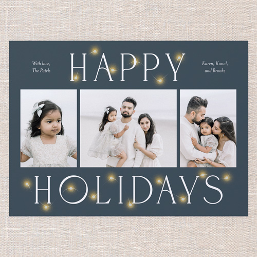 Luminous Glow Holiday Card, Blue, 6x8 Flat, Holiday, Signature Smooth Cardstock, Square, Slate Blue