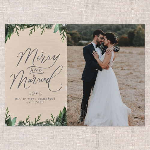 Frosted Respects Holiday Card, Beige, 6x8 Flat, Christmas, Signature Smooth Cardstock, Square, Nude