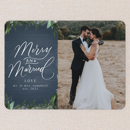 Frosted Respects Holiday Card, Grey, 6x8 Flat, Christmas, 100% Recycled Cardstock , Rounded, Thunder