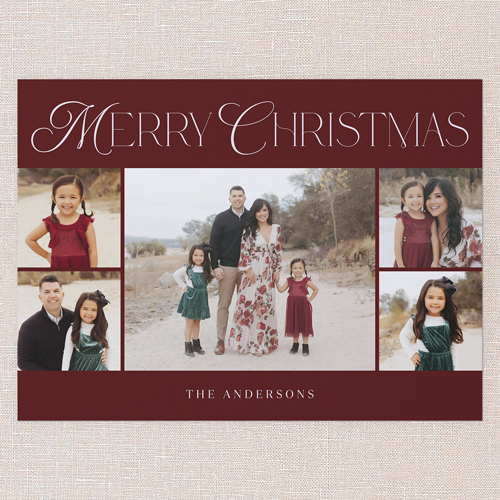 Serene Simplicity Holiday Card, Red, 6x8 Flat, Christmas, 100% Recycled Cardstock , Square, Red