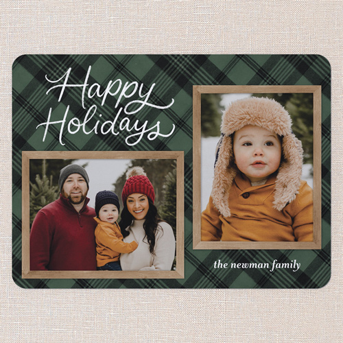Cozy Script Holiday Card, Blue, 6x8 Flat, Holiday, Signature Smooth Cardstock, Rounded, Lake