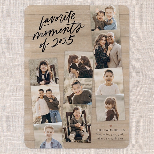 Best Moments Collage New Year's Card, Beige, 6x8 Flat, New Year, Signature Smooth Cardstock, Rounded, Sand
