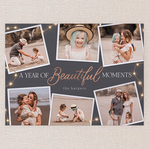 Beautiful Moments New Year's Card, Grey, 6x8 Flat, New Year, Luxe Double-Thick Cardstock, Square, Ash