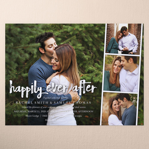 Happy Together Type Wedding Invitation, Black, Signature Smooth Cardstock, Square