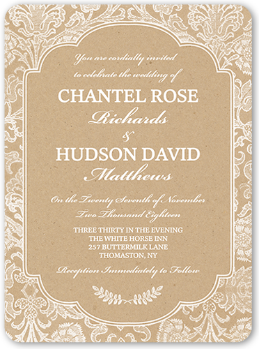 damask wedding invitation