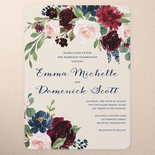 Exquisite Bouquet Wedding Invitation, Beige, 6x8 Flat, Matte, Signature Smooth Cardstock, Rounded