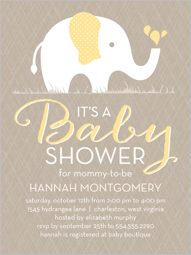 Baby Shower Invitations Elephant