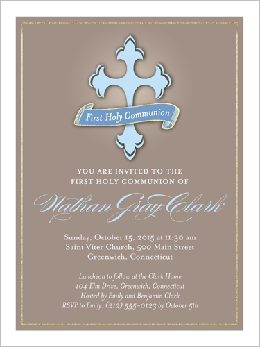 elegant first communion invitations