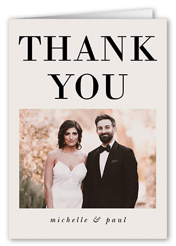 Big Letters Wedding Thank You Card