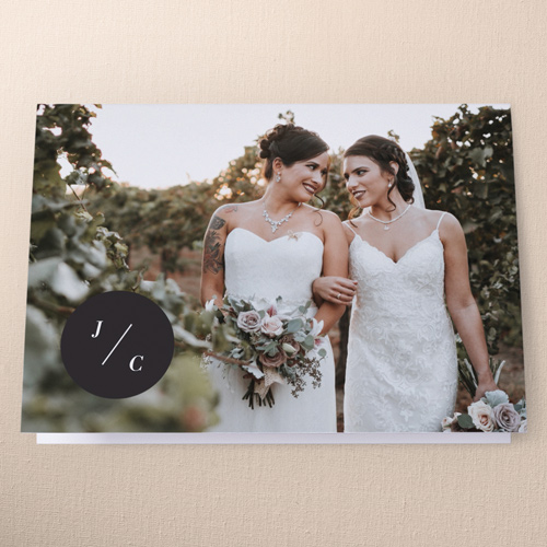 Modern Style Wedding Thank You Card, White, 3x5, Matte, Folded Smooth Cardstock, White