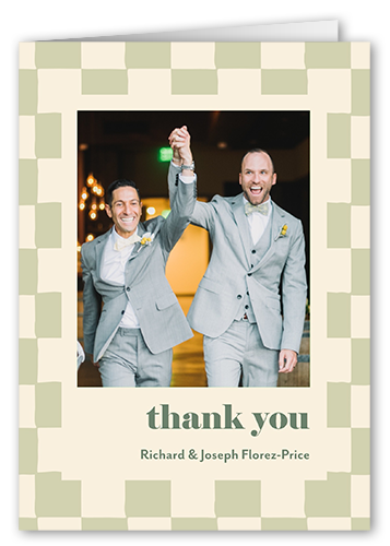 Checkerboard Chapel Thank You Card, Green, 3x5, Matte, Folded Smooth Cardstock