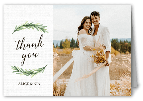 Arched Greenery Thank You Card