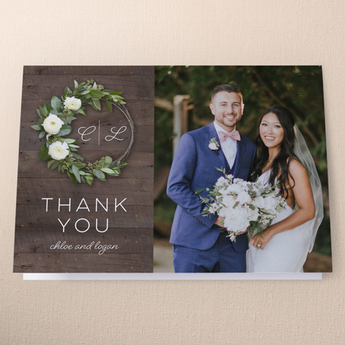 Encircled In Love Thank You Card, Brown, 3x5, Matte, Folded Smooth Cardstock, Brown