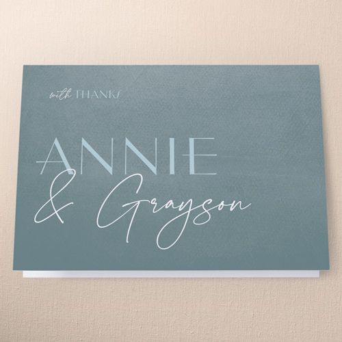 Modern Grace Wedding Thank You Card, Green, 3x5, Matte, Folded Smooth Cardstock, Leafy