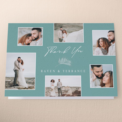 Regional Icons Wedding Thank You Card, Green, 3x5, Matte, Folded Smooth Cardstock, Leafy