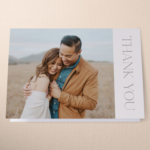 Vertical Headline Wedding Thank You Card, Gray, 3x5, Matte, Folded Smooth Cardstock