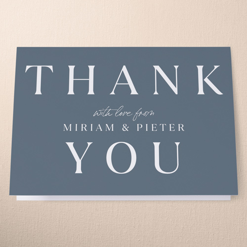 Simple Charm Wedding Thank You Card, Grey, 3x5, Matte, Folded Smooth Cardstock