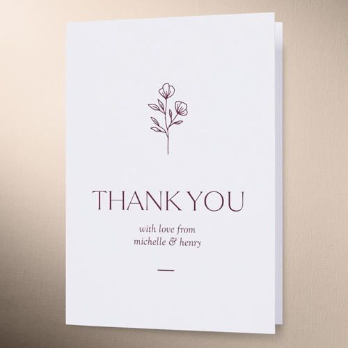 Editable Icon Wedding Thank You Card, Purple, 3x5, Matte, Folded Smooth Cardstock
