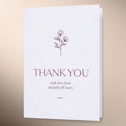 Editable Icon Wedding Thank You Card, Purple, 3x5, Write Your Own Greeting, Matte, Folded Smooth Cardstock