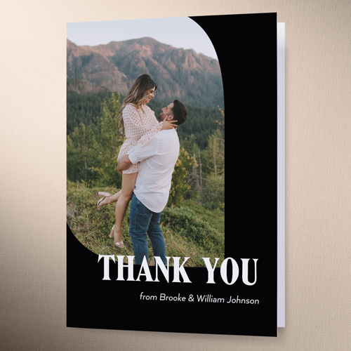 Modern Cutout Wedding Thank You Card, White, 3x5, Matte, Folded Smooth Cardstock, White