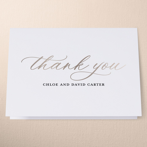 Elegantly Engaged Wedding Thank You Card, White, 3x5, Matte, Folded Smooth Cardstock