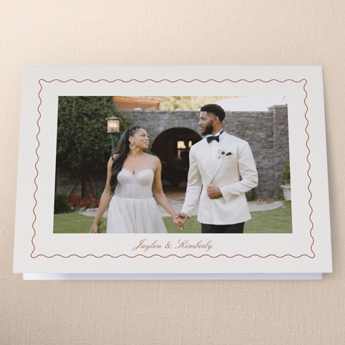 Fashionable Fonts Wedding Thank You Card, Beige, 3x5, Matte, Folded Smooth Cardstock, Cream