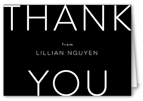 Hey There Baby Thank You Card, Black, 3x5, Matte, Folded Smooth Cardstock, Black