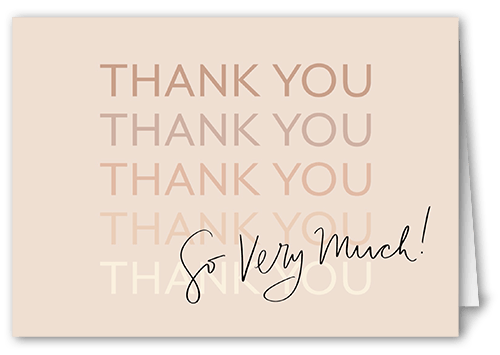 So Very Grateful Thank You Card, Beige, 3x5, White, Matte, Folded Smooth Cardstock