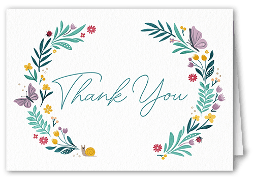 Floral Butterfly Thank You Card
