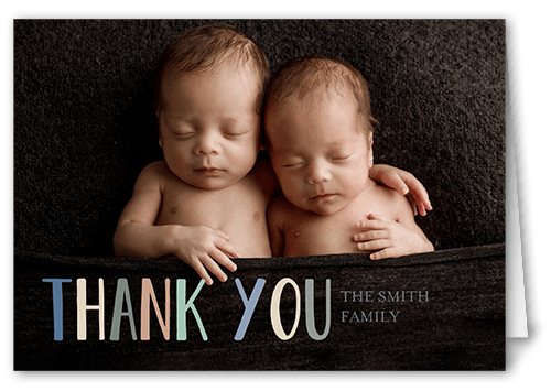 New In Town Thank You Card, Blue, 3x5, Matte, Folded Smooth Cardstock, Blue