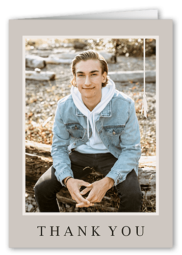 Tassel Snapshots Thank You Card, Beige, 3x5, Matte, Folded Smooth Cardstock, Pebble