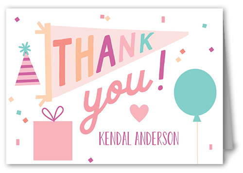 Essential Elements Thank You Card, Pink, 3x5, Matte, Folded Smooth Cardstock, Rose