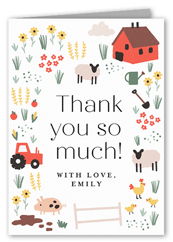 Farm Cutouts Thank You Card