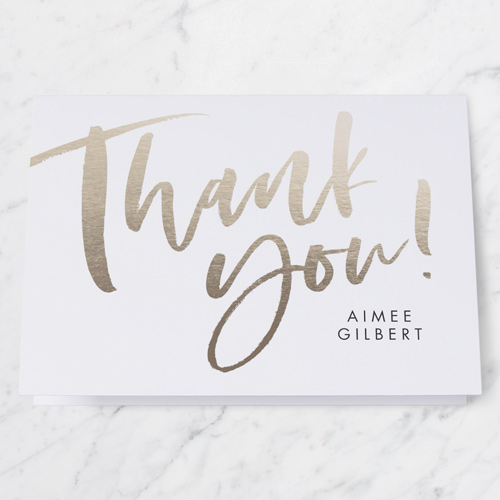 Illustrated Scholar Thank You Card, White, 3x5, Matte, Folded Smooth Cardstock, White
