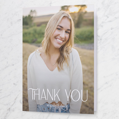 Quiet Type Thank You Card, White, 3x5, Matte, Folded Smooth Cardstock