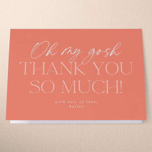 Classy Headline Thank You Card, Orange, 3x5, Matte, Folded Smooth Cardstock, Orange