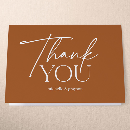 Typeface Names Thank You Card, Orange, 3x5, Matte, Folded Smooth Cardstock