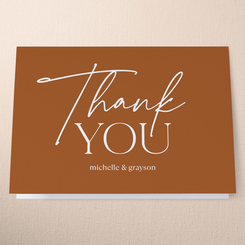 Typeface Names Thank You Card, Orange, 3x5, Matte, Folded Smooth Cardstock, Orange