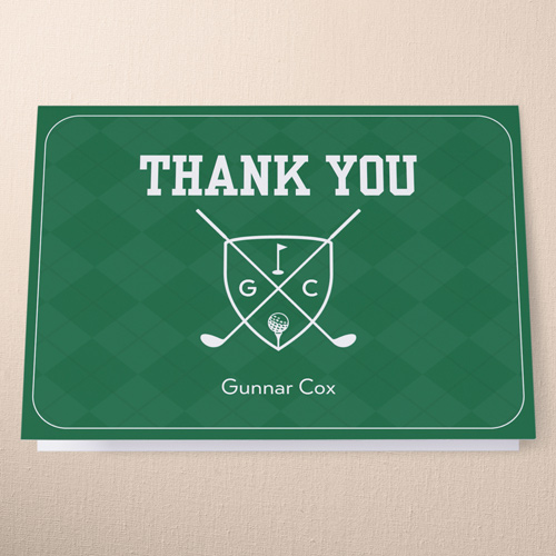 Par Paradise Thank You Card, Green, 3x5, Matte, Folded Smooth Cardstock, Green