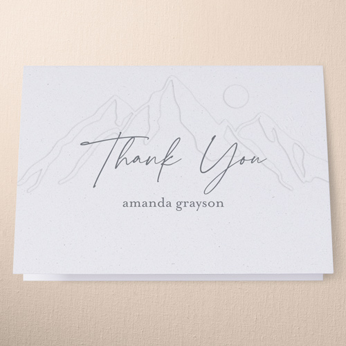 Seasonal Outline Thank You Card, White, 3x5, Matte, Folded Smooth Cardstock, White