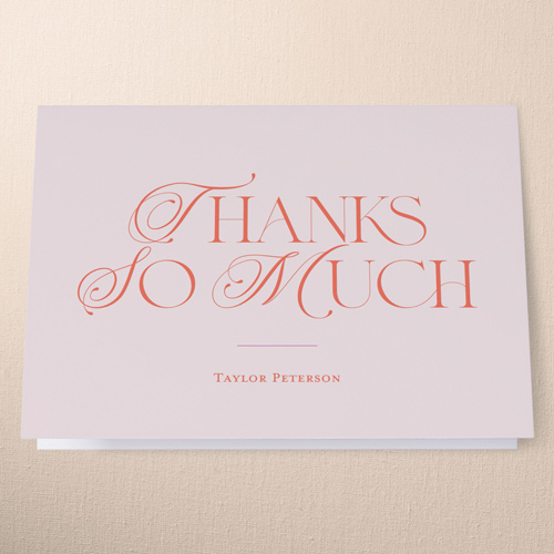 Delightful Dedication Thank You Card, Pink, 3x5, Matte, Folded Smooth Cardstock, Blush