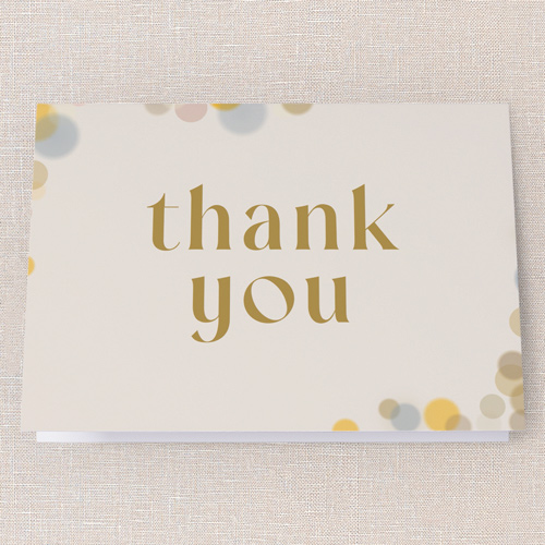 Golden Toast Thank You Card, White, 3x5, Matte, Folded Smooth Cardstock, Eggshell