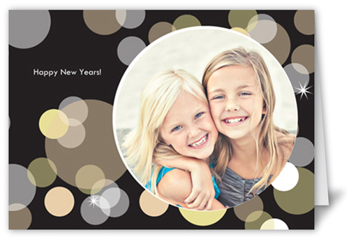 New Year's Bubbles Party Invitation, Yellow, Pearl Shimmer Cardstock, Square