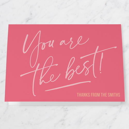The Finest Thank You Card, Pink, 5x7 Folded, Matte, Folded Smooth Cardstock, Square