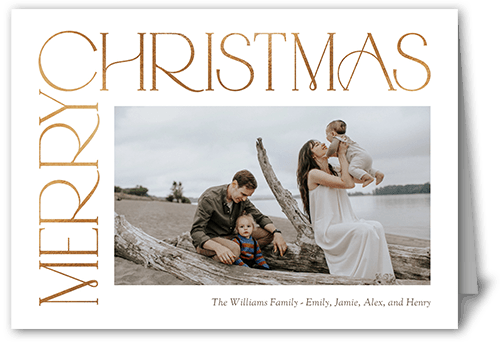 Side Serifs Holiday Card, White, 5x7 Folded, Christmas, Matte, Folded Smooth Cardstock, Square
