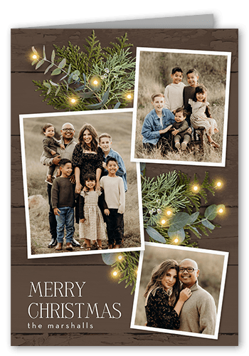 Festive Photos Holiday Card, Brown, 5x7 Folded, Christmas, Matte, Folded Smooth Cardstock, Square