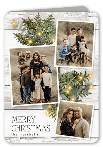 Festive Photos Holiday Card, White, 5x7 Folded, Write Your Own, Matte, Folded Smooth Cardstock, Rounded